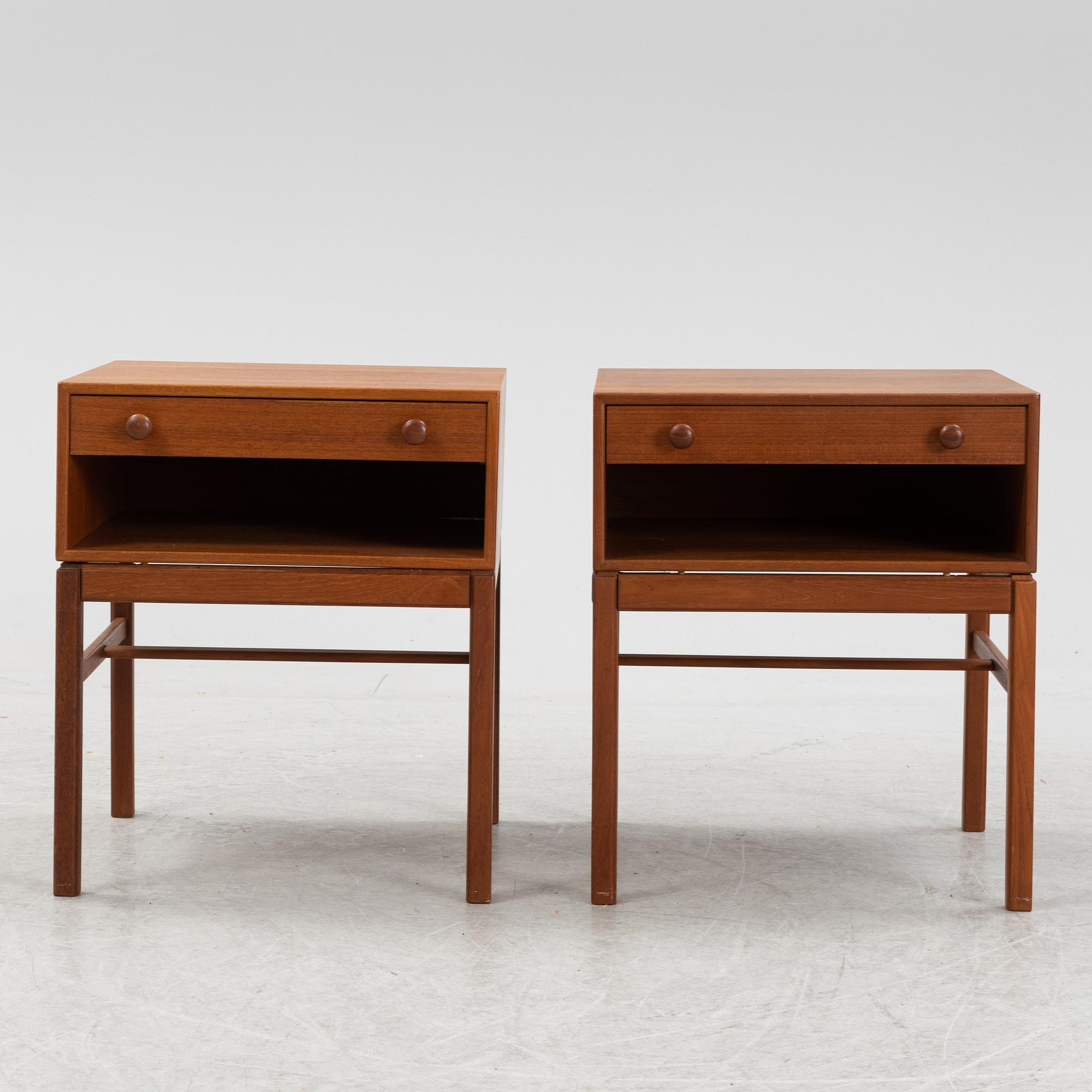 Sven Engström & Gunnar Myrstrand, sängbord, ett par, "Casino", Tingströms, Bra Bohag, 1960-tal.