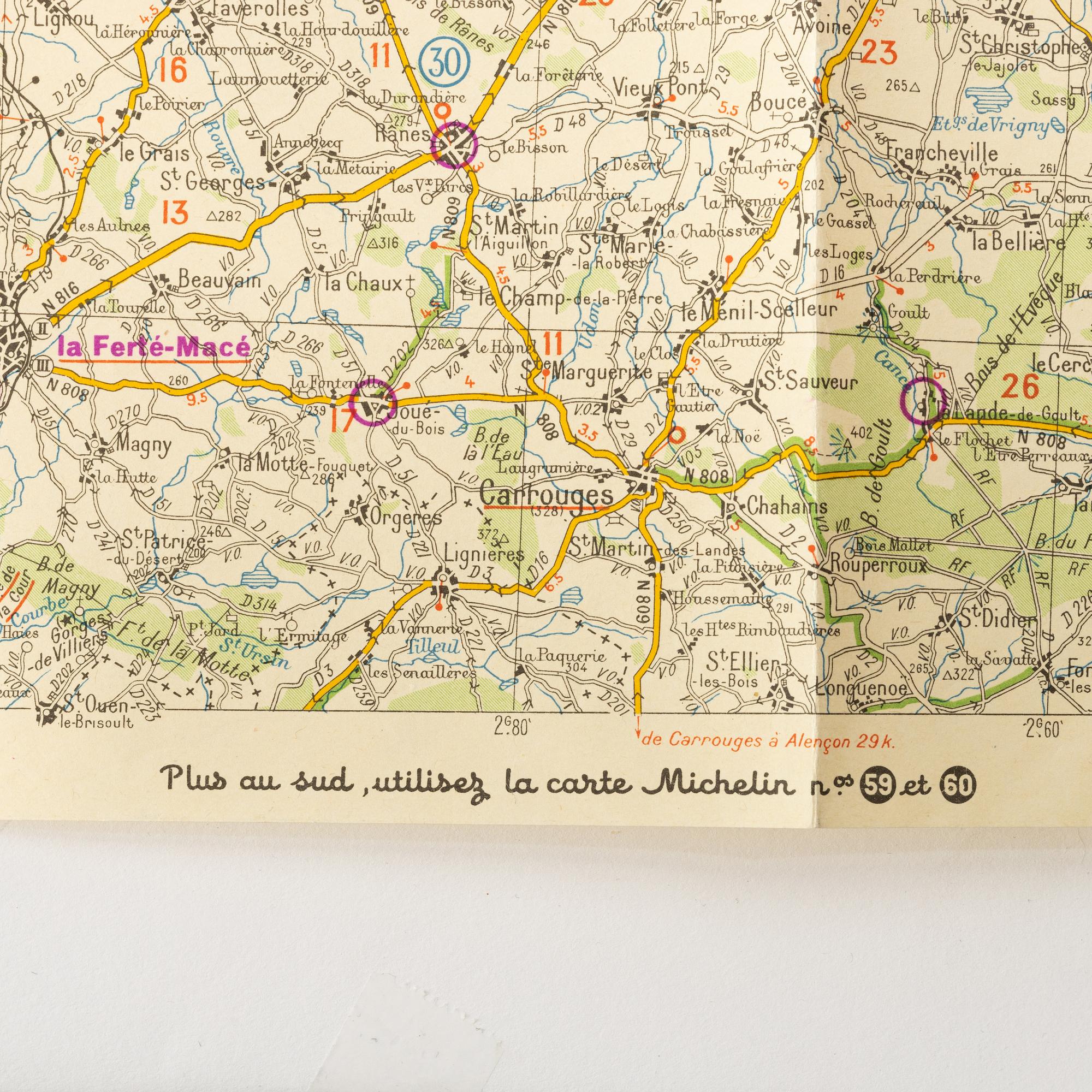A 'Bataille de Normandie Juin - Août 1944' map, Pneu Michelin, France, 1947.
