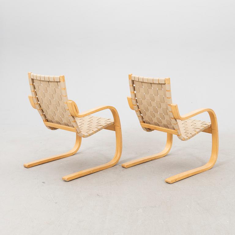 Alvar Aalto, armchairs, a pair, model 406 for Artek, 1980s.
