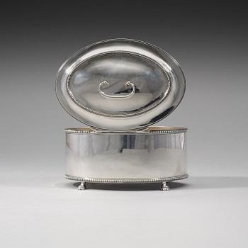 A Swedish 18th century silver suggar-box, Arvid Floberg, Stockholm 1795.