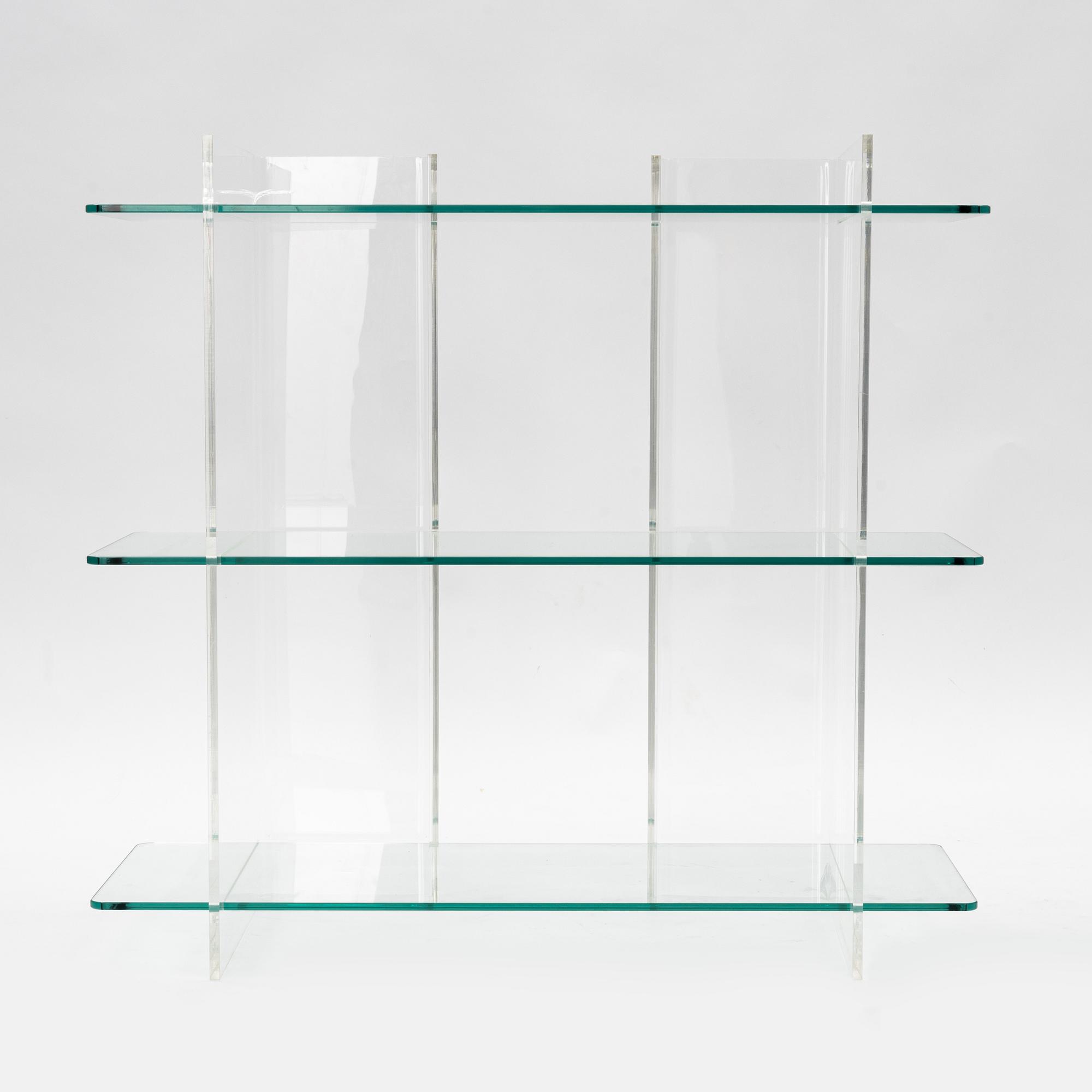 A 'Combiplex' glass and plexiglass shelf, Fogia.