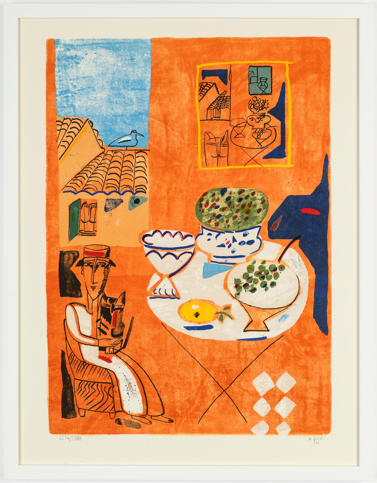 Madeleine Pyk, färglitografi, 1994, signerad 3516/5000.