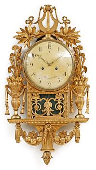 1064. A late Gustavian wall clock by P. H. Beurling.