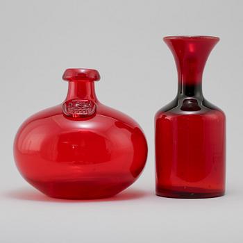 VASER, 2 st, glas, Erik Höglund, Boda, 1900-talets andra hälft.