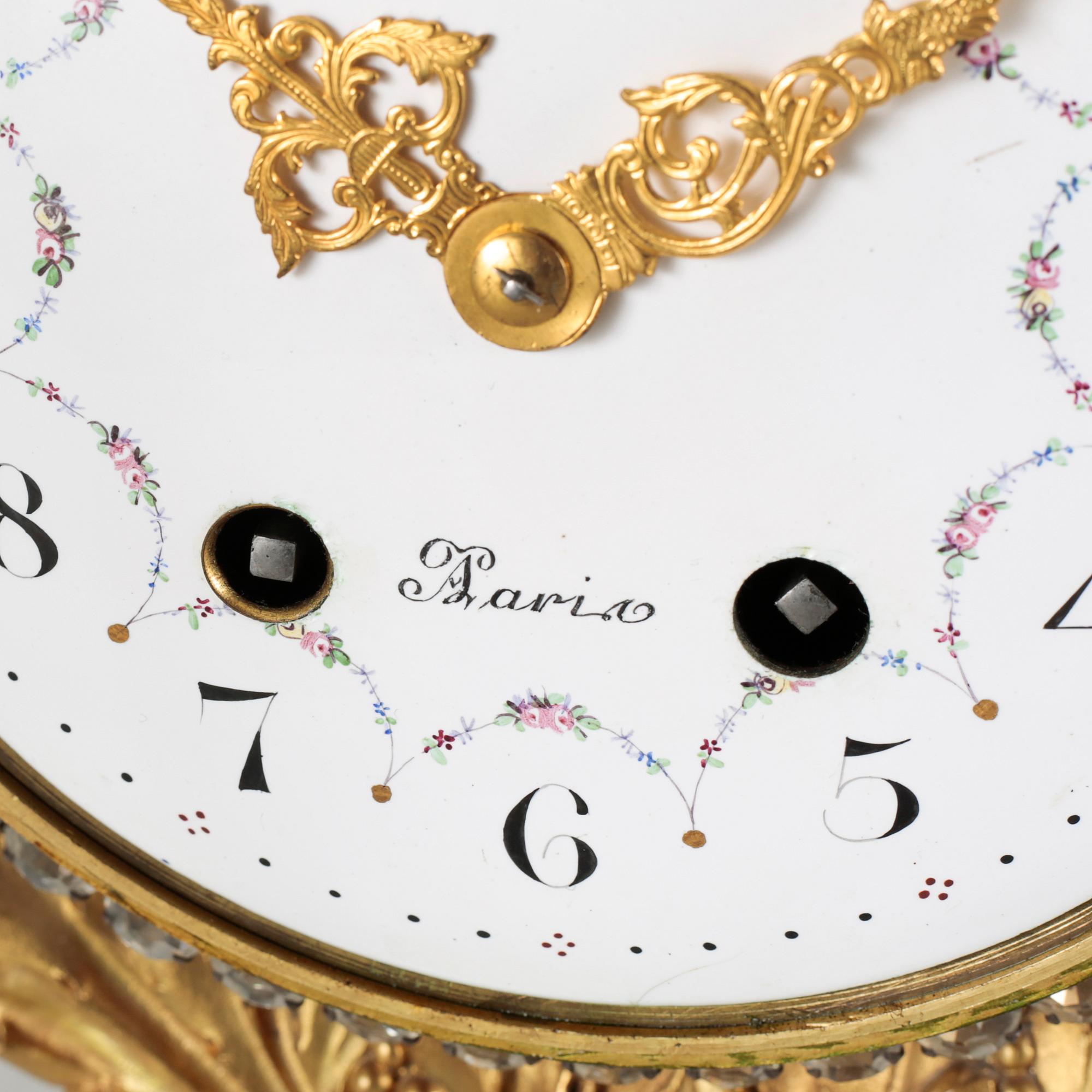 A table clock, dial marked "Gilles l'Ainé Paris", made around year 1900.