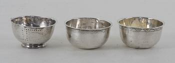 TUMLARE, 3 st, silver, bl a Nyköping och Eskilstuna 17/1800-tal.