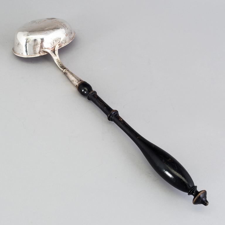 A silver serving spoon, maker's mark V. Christensen, Copenhagen, 1876 and LADLE, silver, Carl Fahlberg, Uppsala, 1792.