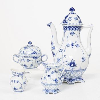 Royal Copenhagen, a 35-piece 'Blue Fluted' coffee service, including Full Lace, Denmark.