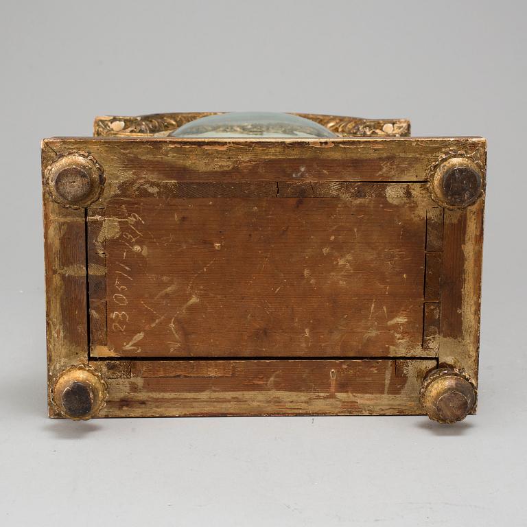 A Swedish late gustavian table clock, ca 1800.
