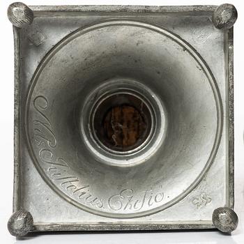 Nils Erik Justelius, ljusstakar, ett par, tenn, Eksjö 1812.