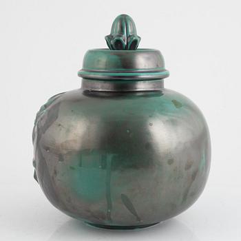 An earthenware urn with cover, Upsala-Ekeby, 1930's.