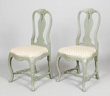 MATSALSMÖBEL, 11 delar, rokokostil, 1800-/1900-tal.