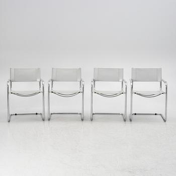 Four chairs, probably Italy, 1980s.