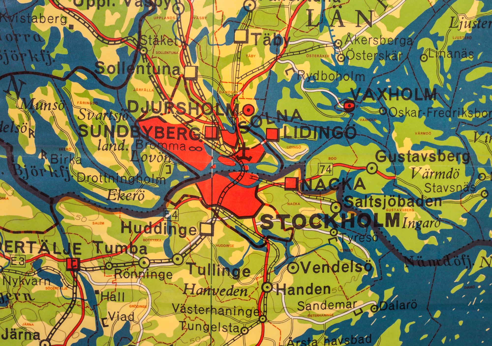 SKOLKARTA. Generalstabens Litografiska Anstalt. Mälarbygden.