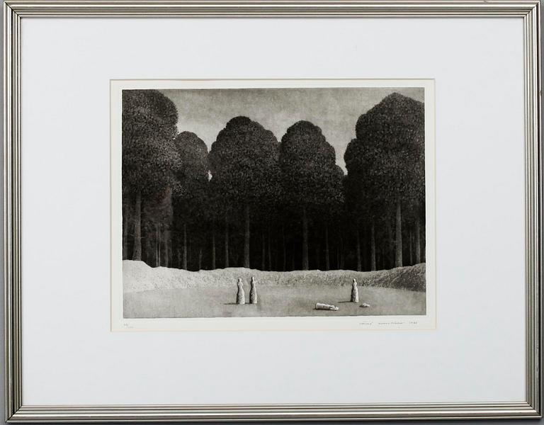 VÄINÖ ROUVINEN (FINLAND), etsning, numr. 59/100, sign. och dat. 1980.