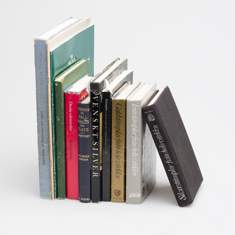 BÖCKER, 11 VOL, om guld, silver och tenn, 1900-tal.