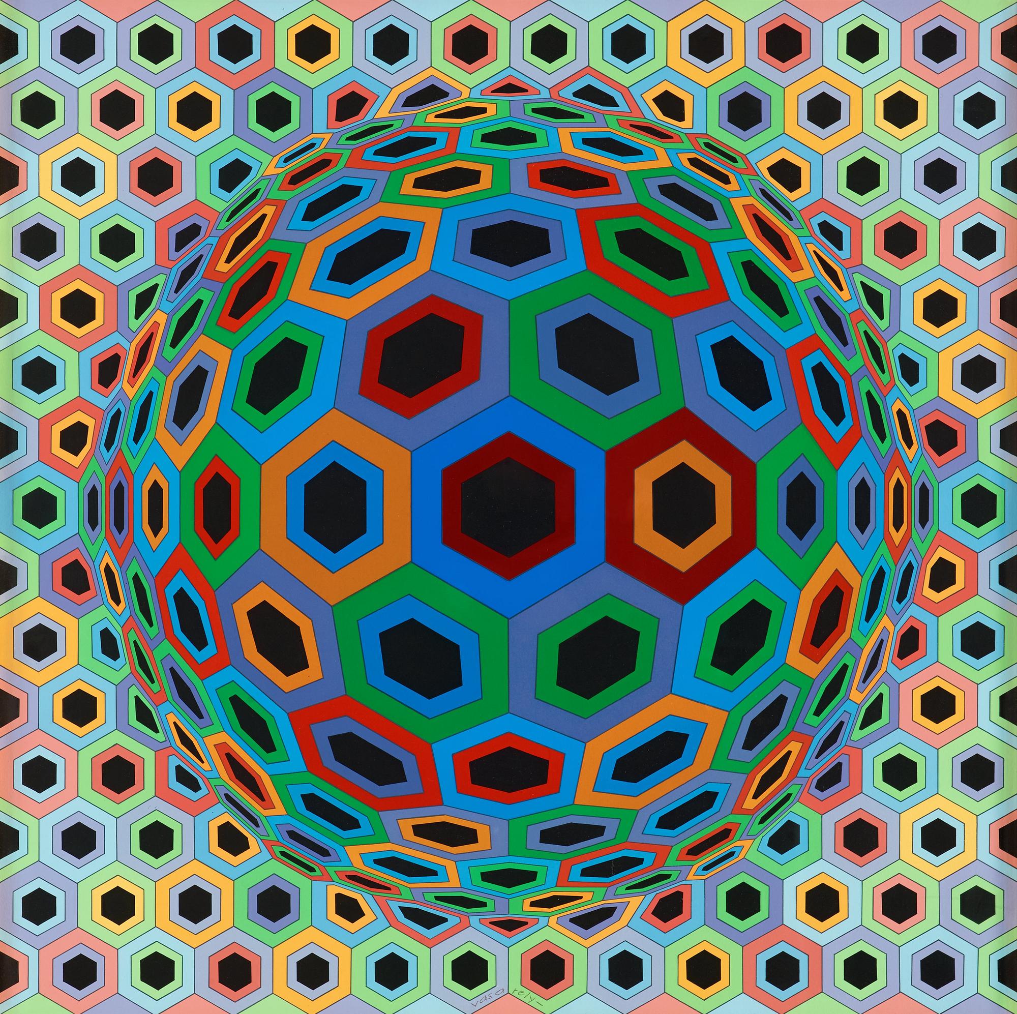 Victor Vasarely, "Sin Hat 33".