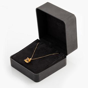 Chimento, pendant with chain, gold with citrine and brilliant-cut diamonds.