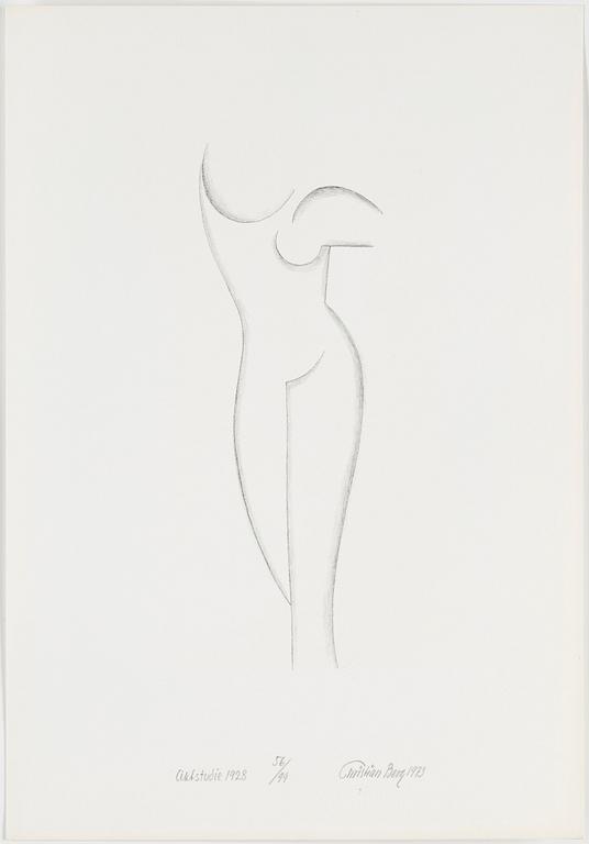 CHRISTIAN BERG, folder with five lithographs, no 56, signed 1973.