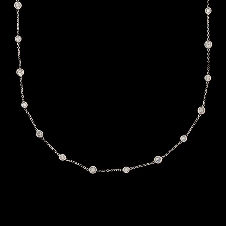 A diamond, 11.22 cts, necklace.