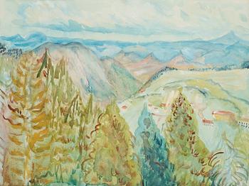 SIGRID HJERTÉN. Akvarell. Signerad Hjertén.