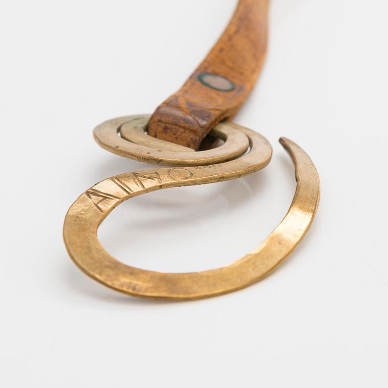 Alexander Calder, belt buckle with leather strap 1938.