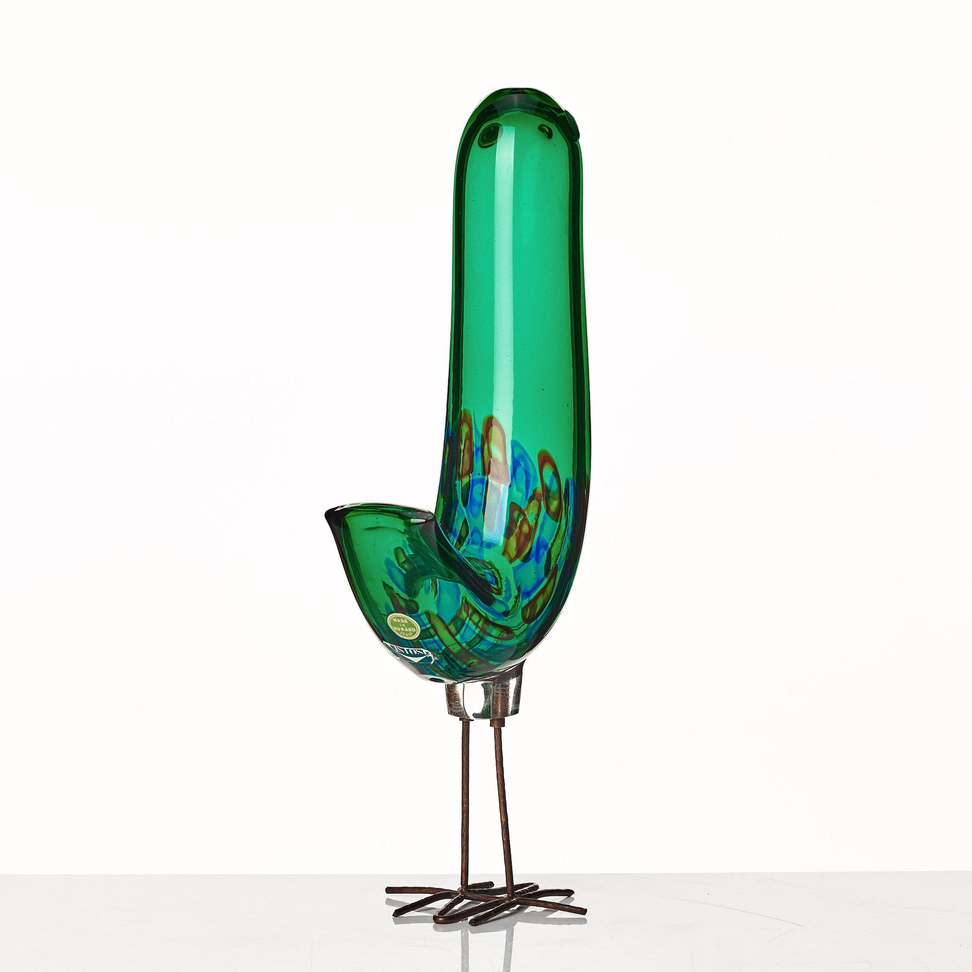 Alessandro Pianon, skulptur, fågel, "Pulcino", Vistosi, Murano, Italien 1960-tal.