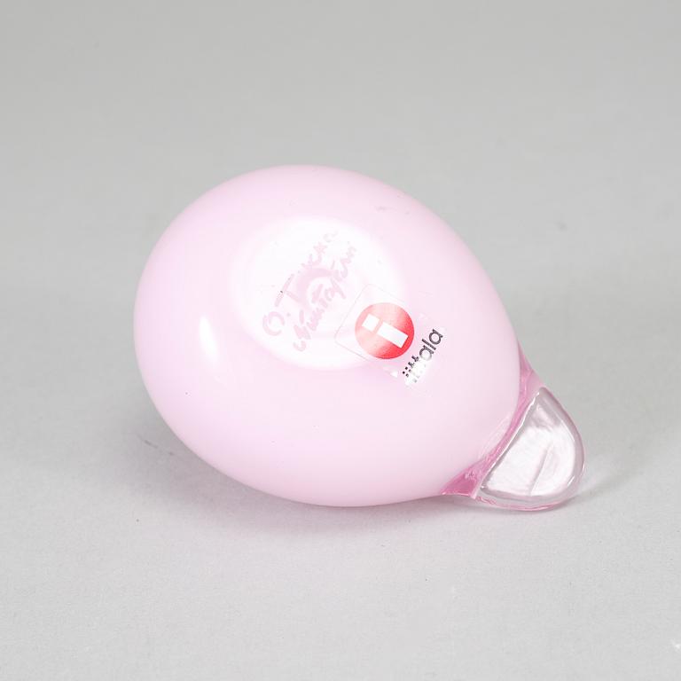 OIVA TOIKKA, a glass bird, Puffball, Valentine's Day 2010, signed O.Toikka, Nuutajärvi.