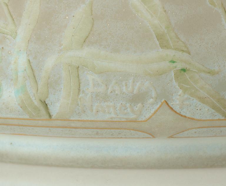 A Daum Frères Art Nouveau enameled cameo glass bowl, early 1900's.