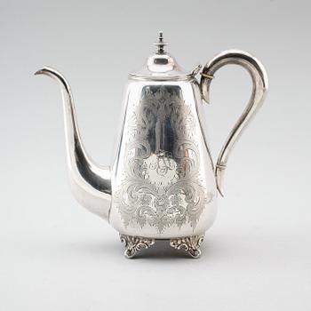 KAFFEKANNA, silver, Kjellberg, 1878. Vikt ca 640 g.