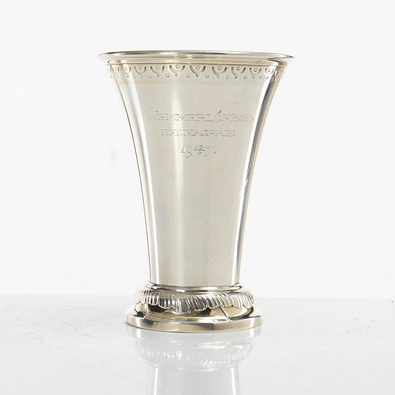 Four Swedish silver beakers, including mark of M Lysell, Trelleborg 1929.