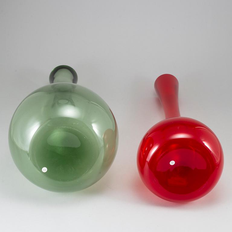 ARTHUR PERCY, two glass vases.