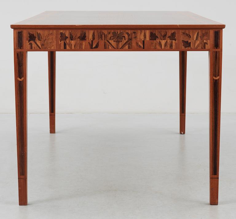 A Carl Malmsten desk with inlays, 'Ståndare'.