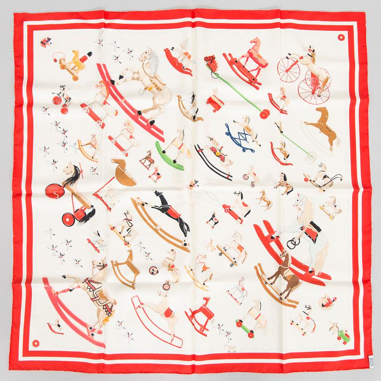 Hermès, a 'Raconte-moi le Cheval' silk scarf.