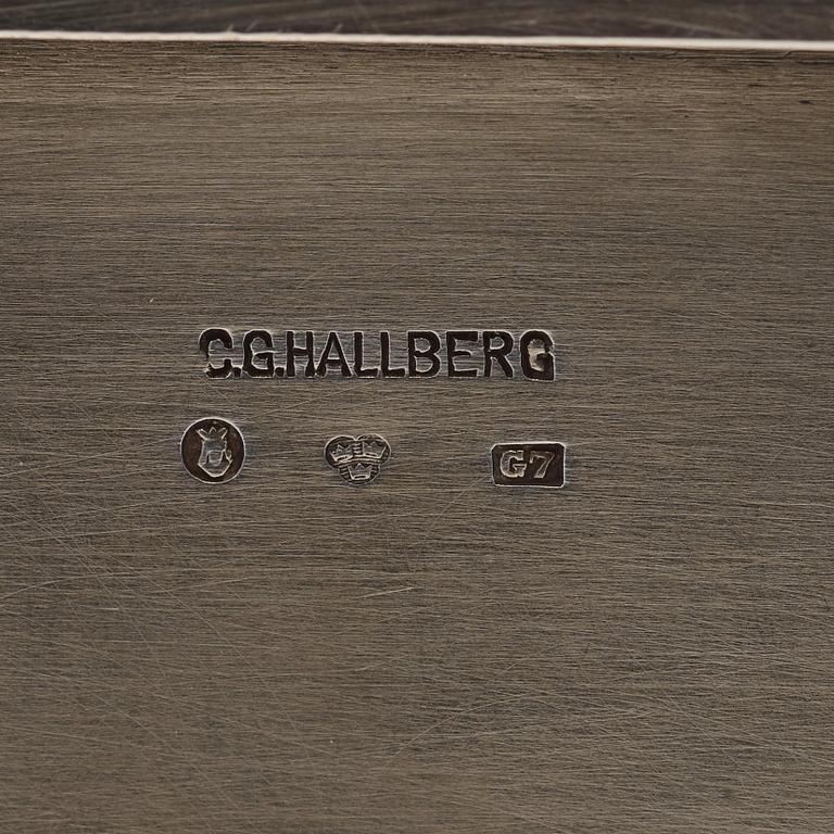 Ferdinand Boberg, an Art Nouveau silver and enamelled bonbonnière executed by C.G Hallberg, Stockholm 1909.
