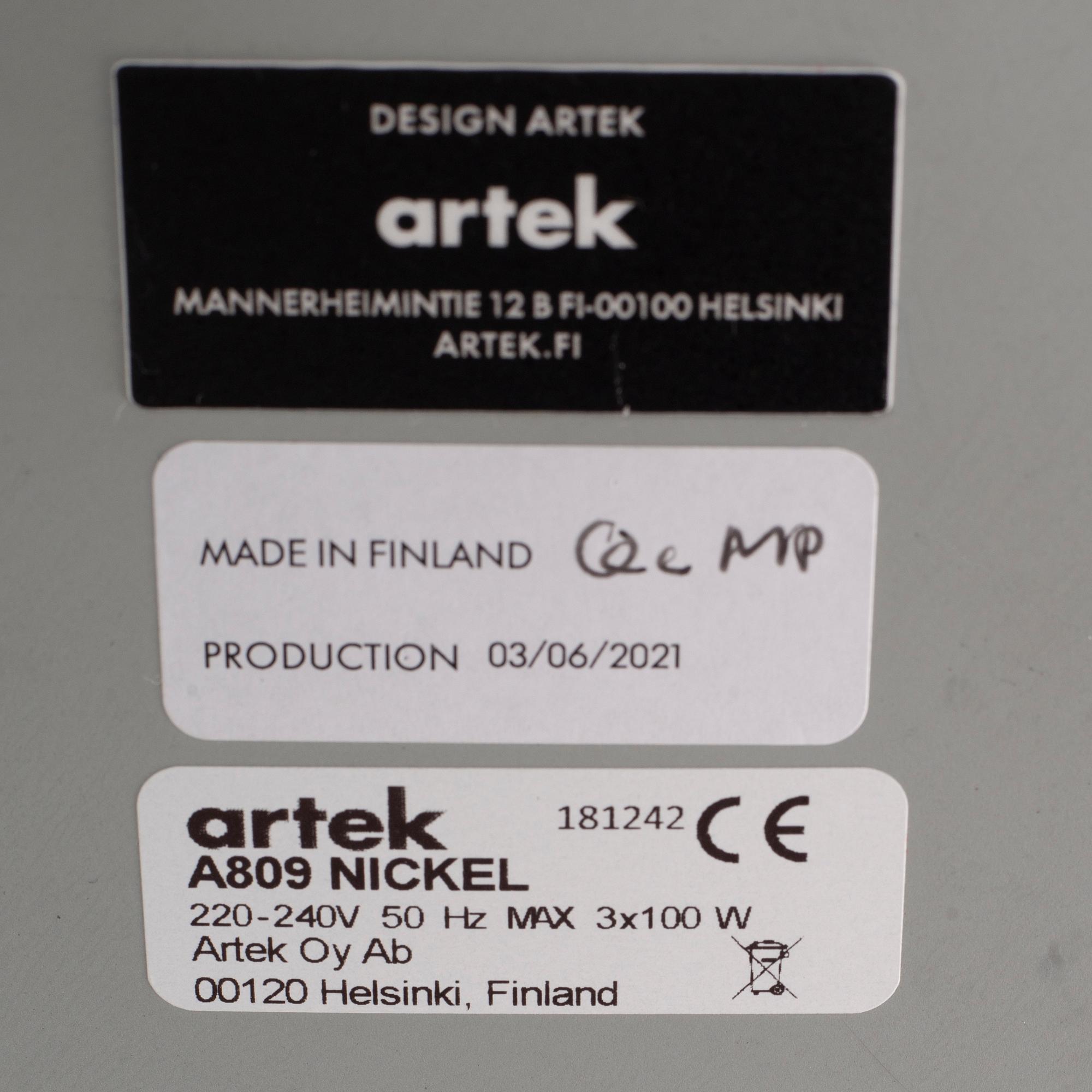 Alvar Aalto, golvlampa, modell A 809, Artek, formgiven 1959.