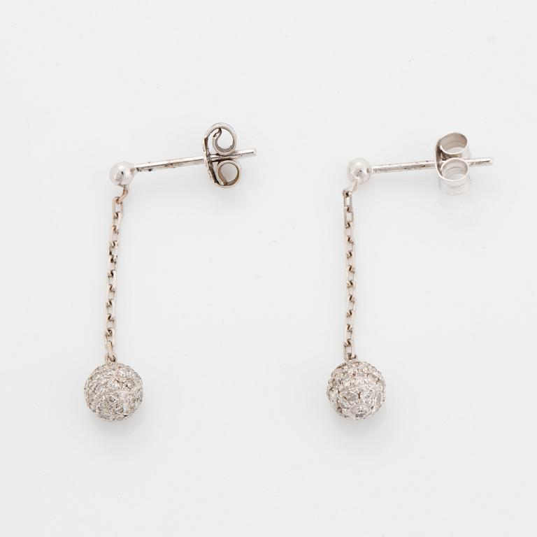 Eight-cut diamond ball earrings.
