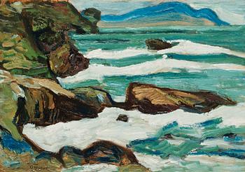 Helmer Osslund, Bränningar vid kusten (Waves breaking on the coast).