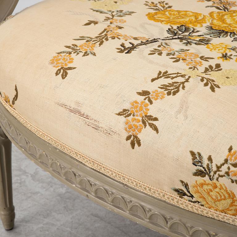 A late Gustavian open-back armchair attributed to Johan Erik Höglander (master in Stockholm 1777-1813).
