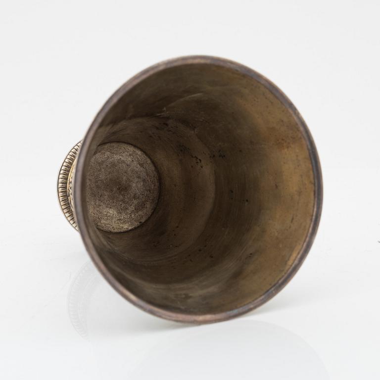 A Swedish 18th century parcel-gilt beaker, mark of Henrik Nourin, Norrköping, 1777.