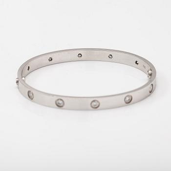 Cartier, "Love bracelet" an 18K white gold bracelet with diamonds ca. 0.96 ct in total. Marked Cartier, 19, SD4387.