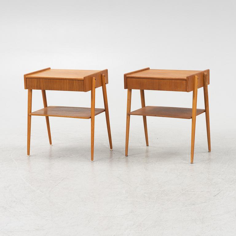 A pair of bedside tables, Carlströms & Co, Möbelfabrik, Bjärnum, 1950's/60's.