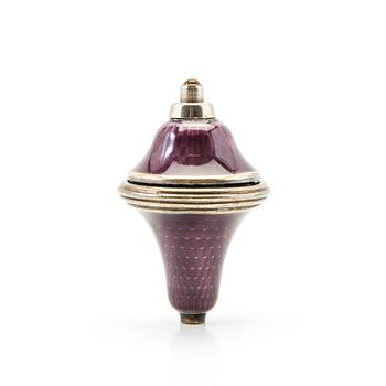 Service bell for staff, enamel and silver.