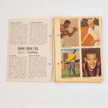 Idolkort, "Sportens stjärnor", bl a Cassius Clay, Nacka Skoglund mfl Hemmets Journal, 1960-tal.