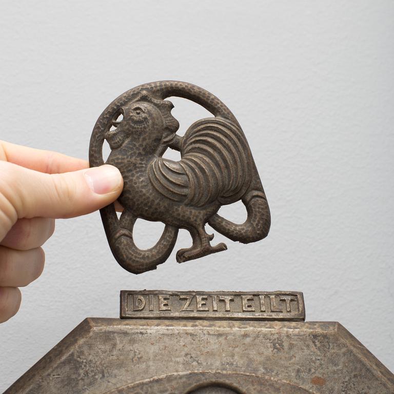 A wallclock, Germany or Austria, art noveau, first quarter of the 20th century.