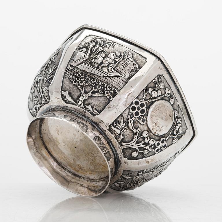 Gem Wo, skål, export silver, Kanton, 1850-75.