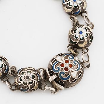 A Russian enamel bracelet.