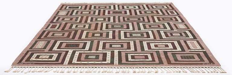 Ann-Mari Forsberg, a carpet, "Tvistrutan", flat weave, c. 275 x 195 cm, signed AB MMF AMF.