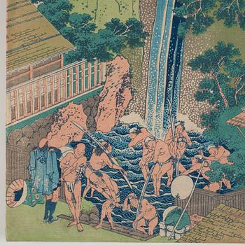 Katsushika Hokusai, A Japanese colour woodblock print by Katsushika Hokusai (1760-1849), 'Rōben Waterfall at Ōyama in Sagami Province'.