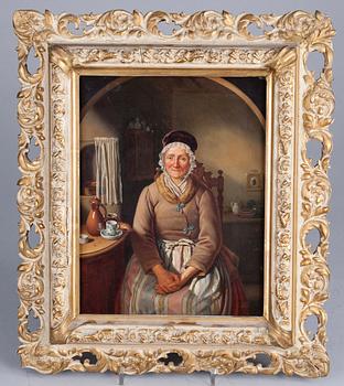 CONSTANTIN SCHROETER, olja på skiva, signerad, ca 1830.